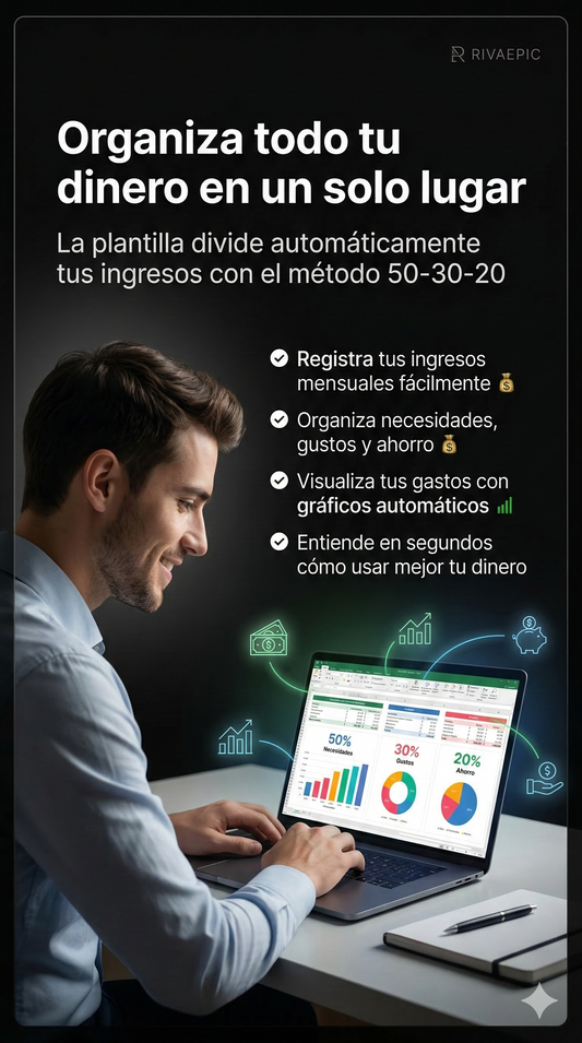 Plantilla Finanzas Personales 50/30/20 + Acceso Comunidad VIP